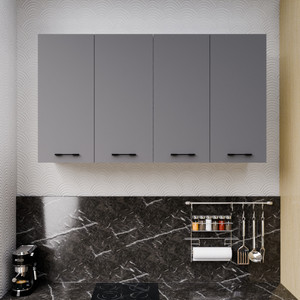 Divysa 4 Door Multipurpose Wall Mount Cabinet with Adjustable Shelf for Home & Kitchen Engineered Wood Kitchen Cabinet