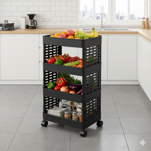 JAINPET 4 Layer Plastic Organizer Box for Study Table Plastic Kitchen Cabinet