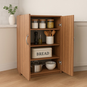 NITYAM Premium Quality Wooden Kitchen Cabinet Storage With 2 Door Engineered Wood Kitchen Cabinet