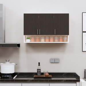 SPECIALITY PANELS Space-Saving Wall Hanging 3 Doors Cupboard Organizer with 3 Shelves,French Cleat Engineered Wood Kitchen Cabinet