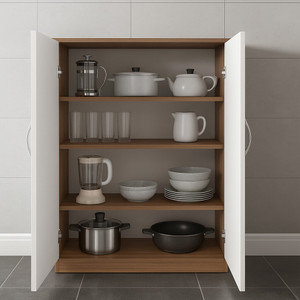 NITYAM Premium Quality Wooden Kitchen Cabinet With Door Engineered Wood Kitchen Cabinet