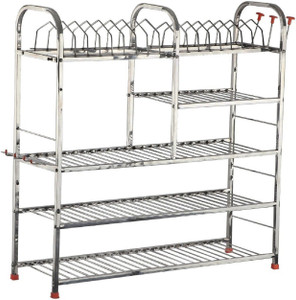 IRONTECH 5 Shelf Modular Kitchen Utensils Rack 30 L x 30H inch Storage Basket Metal Kitchen Cabinet