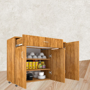 SPECIALITY PANELS 3-Door Multipurpose Storage Cabinet with Drawer & Free installation by Brand Engineered Wood Kitchen Cabinet