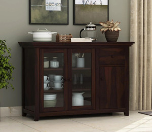 Krishna Wood Decor Solid Sheesham Wood Kitchen Cabinet With Multiple Shelves For Kitchen/ Storage | Solid Wood Kitchen Cabinet