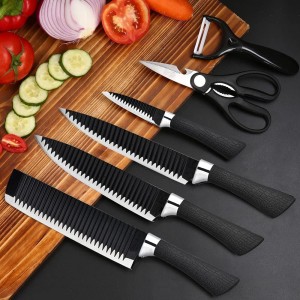SKYTONE 6 Pc Stainless Steel Knife Stainless Steel Premium High-Carbon Professional Kitchen Knife Set