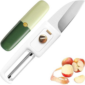 divinezon 1 Pc Plastic Knife 2 in 1 fruit cutting knife with potato peeler vegetable knives