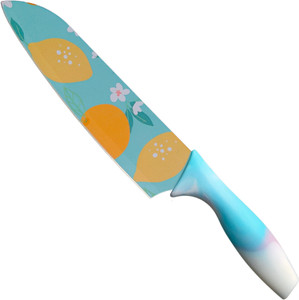 येलोना Printed Knife Set for Kitchen Use,Chef's Knife,Santoku Knife With Blade Cover स्टेनलेस स्टील, प्लास्टिक चाकू
