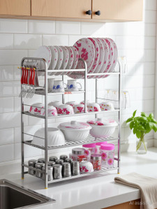 AVAIL Dish Drainer Kitchen Rack Steel 5 Shelves Dish Rack | Plate Cutlery Stand | Kitchen Stand Rack