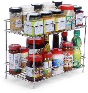 SPARTAN STEEL Containers Kitchen Rack Steel Big Size Stainless 2 Layer KitcRack|Modular Storage