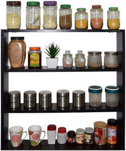 FamousArt Containers Kitchen Rack Wood Kitchen Storage Rack Crockery Cabinet