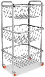 About Storage Fruits/Vegetables Kitchen Rack Steel Stainless Steel Fruit & Vegetable Stand for Kitchen 3 Layer