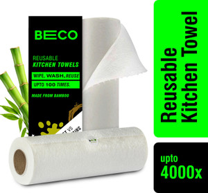 Beco Bamboo Reusable Kitchen Towel|Reusable upto 4000 times|100% Natural Ecofriendly