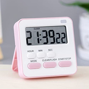 SHH ENTERPRISES Digital Display Timer & Stopwatch & Large Digits & Loud Alarm PINK COLOR Digital Kitchen Timer