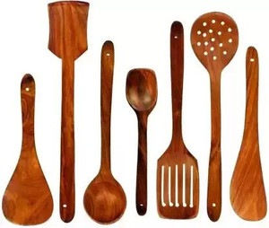 Ruby Perl s Disposable Wooden Serving Spoon Set (Pack of 7) Disposable Wooden Dessert Spoon Set