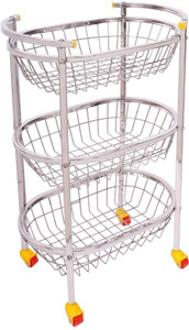 NAVUM ROSHANI High Quality Stainless Steel Vegetable and Fruit Trolley and Kitchen Trolley Stainless Steel Kitchen Trolley