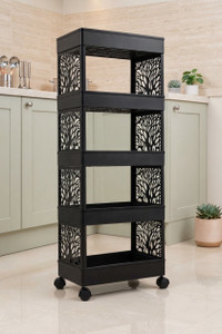 PRIKAP ENTERPRISE Kitchen Storage Trolley with Layered Shelves Plastic Kitchen Trolley