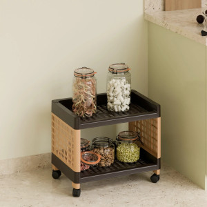Biltoxi 2 Layer Multi Purpose Office and Household Plastic Kitchen Trolley