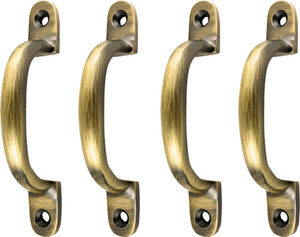 Mix & Match Shop Mix & Match 4 inch Wardrobe Handle Brass Antique finish Cast Iron Cabinet/Drawer Handle