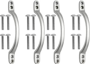 Screwtight 6 In. Kitchen Cabinet Handle Chrome Plated on Brass, Pull Handle Brass Cabinet/Drawer Handle