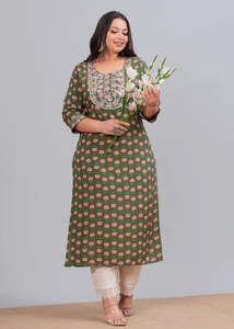 LABULY Women Embroidered Straight Kurta
