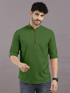 VTEXX Men Solid Straight Kurta