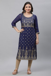 Aurelia Women Floral Print Straight Kurta