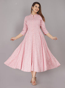BHAGLI Women Printed Anarkali Kurta