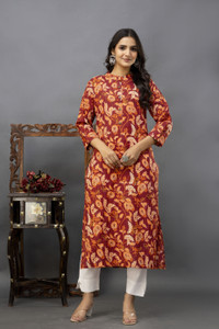 FebQ Women Floral Print Straight Kurta