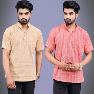 QuaClo Men Striped Straight Kurta