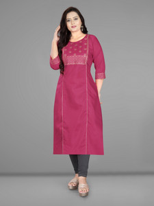 RIAANA Women Embroidered A-line Kurta