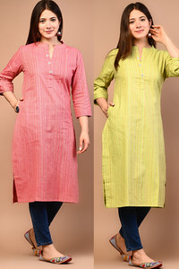 Rimeline Women Striped Straight Kurta