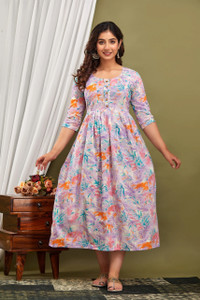 Madfury Women Printed Anarkali Kurta