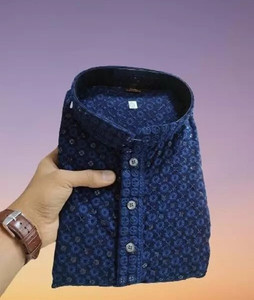 fabzy Men Chikan Embroidery Straight Kurta