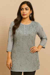 LucknowiPoshak Women Embroidered Straight Kurta