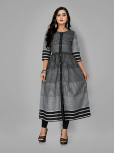 RIAANA Women Striped A-line Kurta