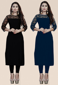 Dream Beauty Fashion Women Self Design Straight Kurta
