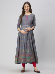 सी 18 महिलाओं के लिए बंधनी फ्लेयर्ड कुर्ता