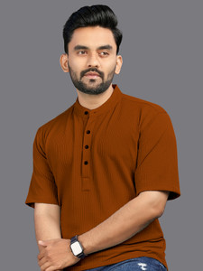 Brucella Men Solid Straight Kurta