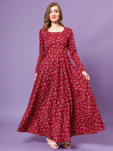 greet fashion Women Floral Print Anarkali Kurta
