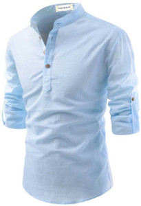 DEEMOON Men Solid Straight Kurta