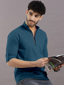 VTEXX Men Solid Straight Kurta