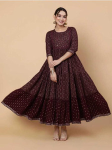 KAWDI FASHION Women Printed Flared Kurta