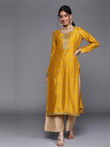 RARE THREAD Women Embroidered A-line Kurta