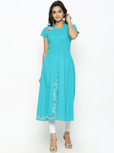 AKIKO Women Embroidered A-line Kurta