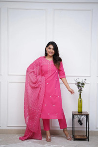 FABNEX Women Embroidered Straight Kurta