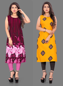 Hiral Creation Women Floral Print Straight Kurta