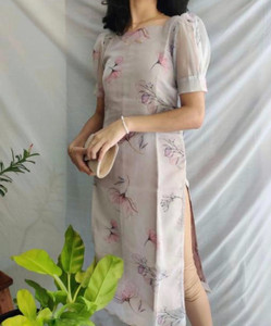 CRYSTAL ENTERPRISE Women Floral Print, Printed Straight Kurta