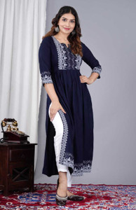 ShreeBalaji Women Self Design Straight Kurta