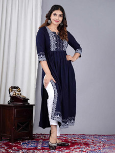 ShreeBalaji Women Self Design Straight Kurta