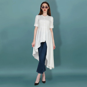 Glitter Fashion Women Solid High Low Kurta